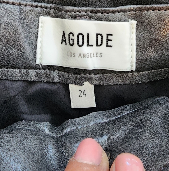 AGOLDE NOLAN PANTS IN SMOKE COLOR NWT WIDE LEG SIZE 24 RETAIL $328 - Picture 7 of 15